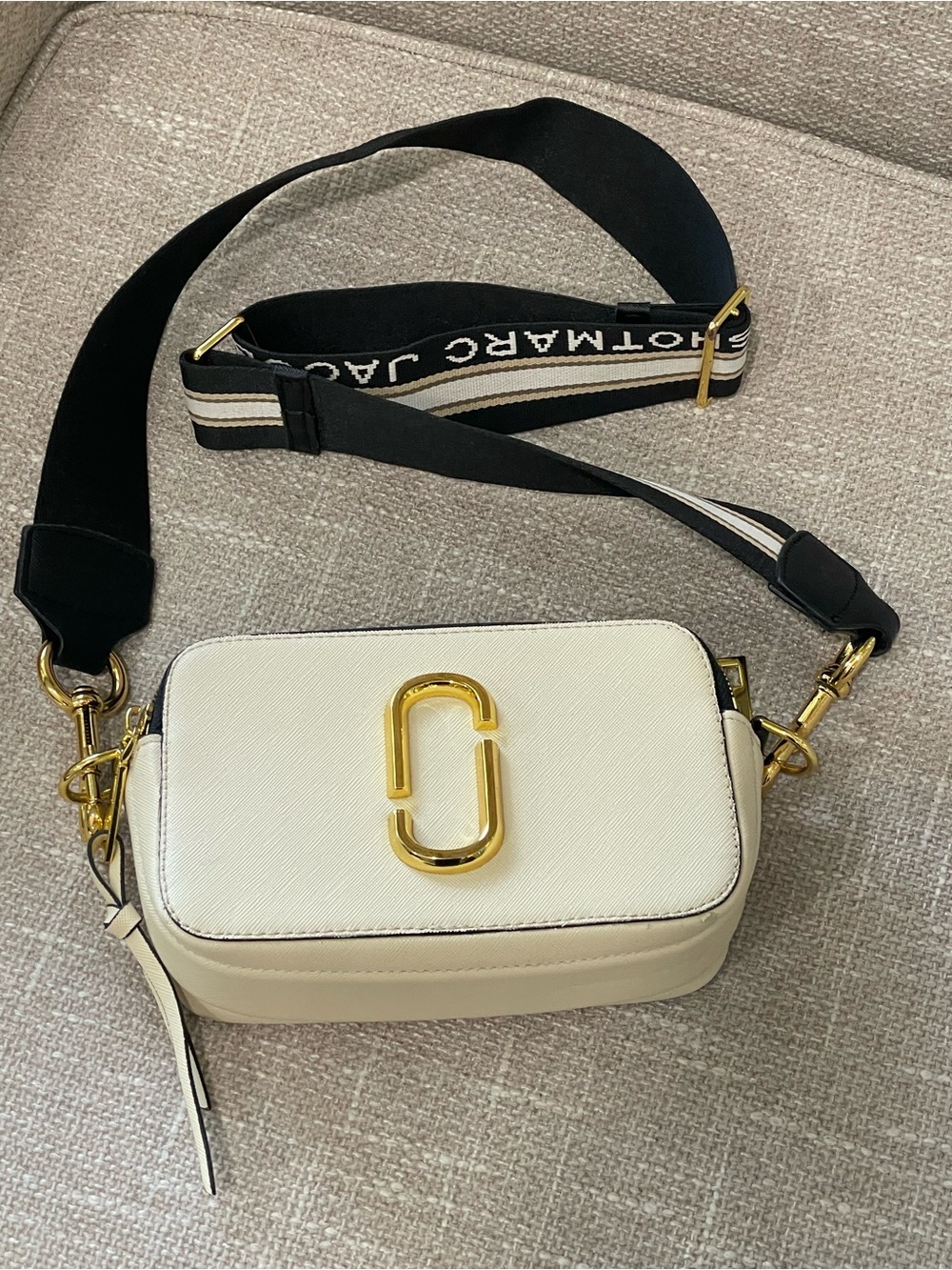 Marc Jacobs The Snapshot White Leather Crossbody Handbag